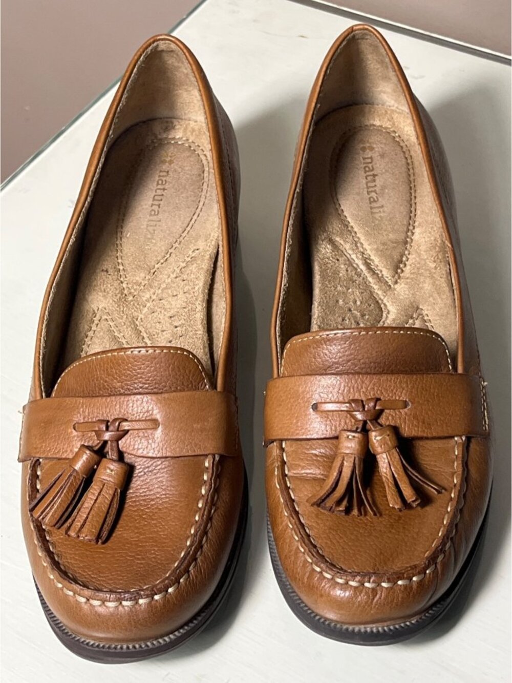 Naturalizer Barrie Loafers Leather Tan Tassel Comfort Preppy Capsule Shoes Wom 8 - Picture 2 of 9